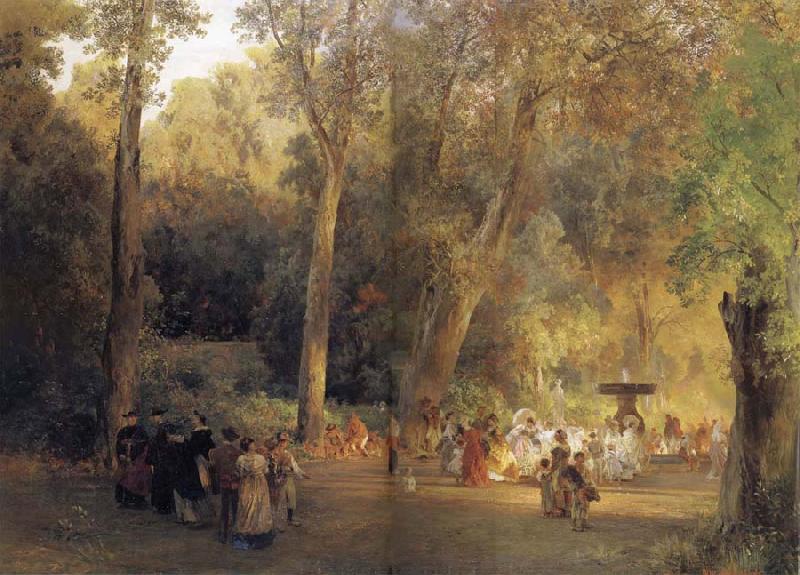 Oswald achenbach The park near the Roman China oil painting art